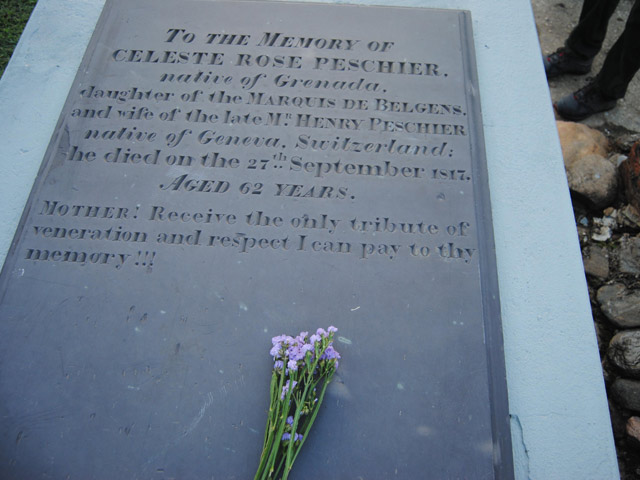 Grave of Celeste Rose Peschier, wife of Henry Peschier